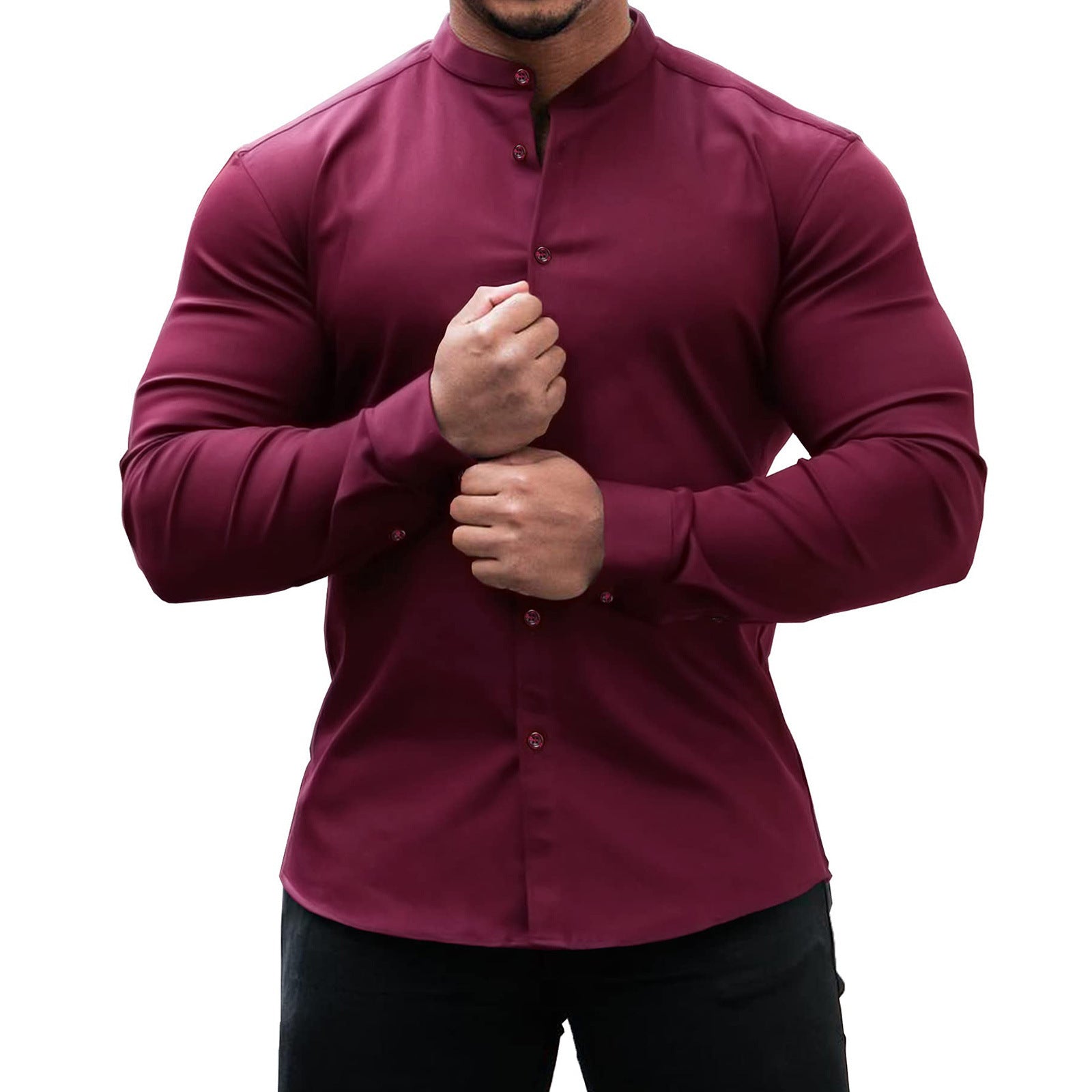 Men's Casual Slim Fit Button Down Long Sleeve Shirt