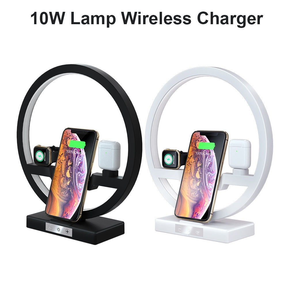 Wireless Charger Table Stand Lamp for Apple Watch Cell Phones Headphones