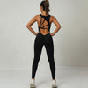 V-shaped Back Design Sleeveless Stretch Tights Sportswear