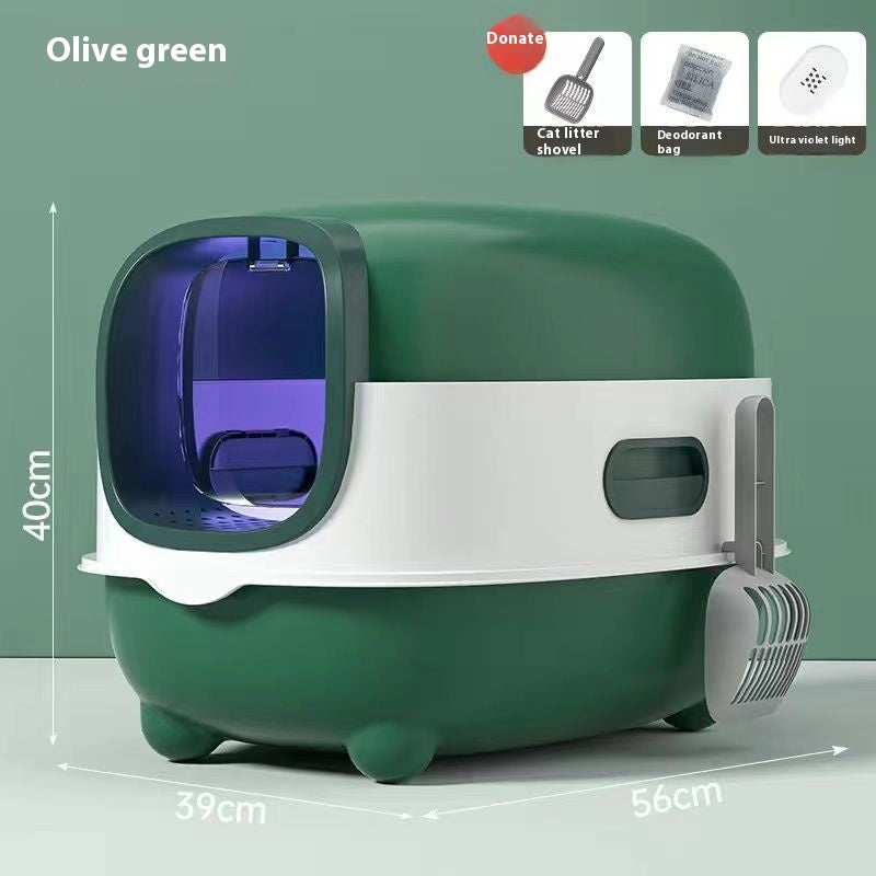 Litter Box Fully Enclosed Oversized UV Sterilization