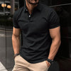 Men Short Sleeve Polo Lapel Button Shirt