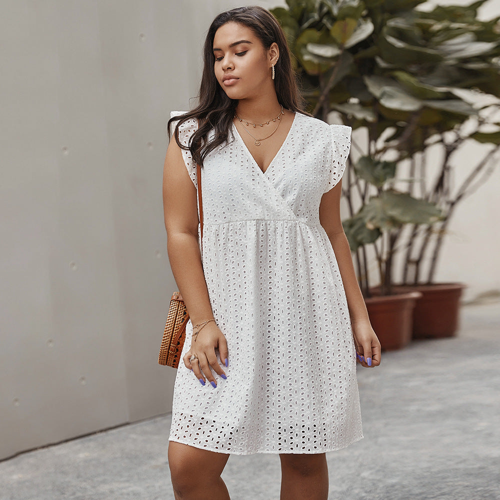 Plus size summer cutout dress