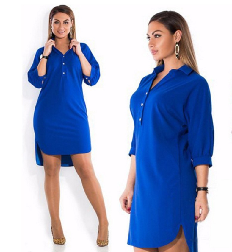 Plus size Irregular shirt dress