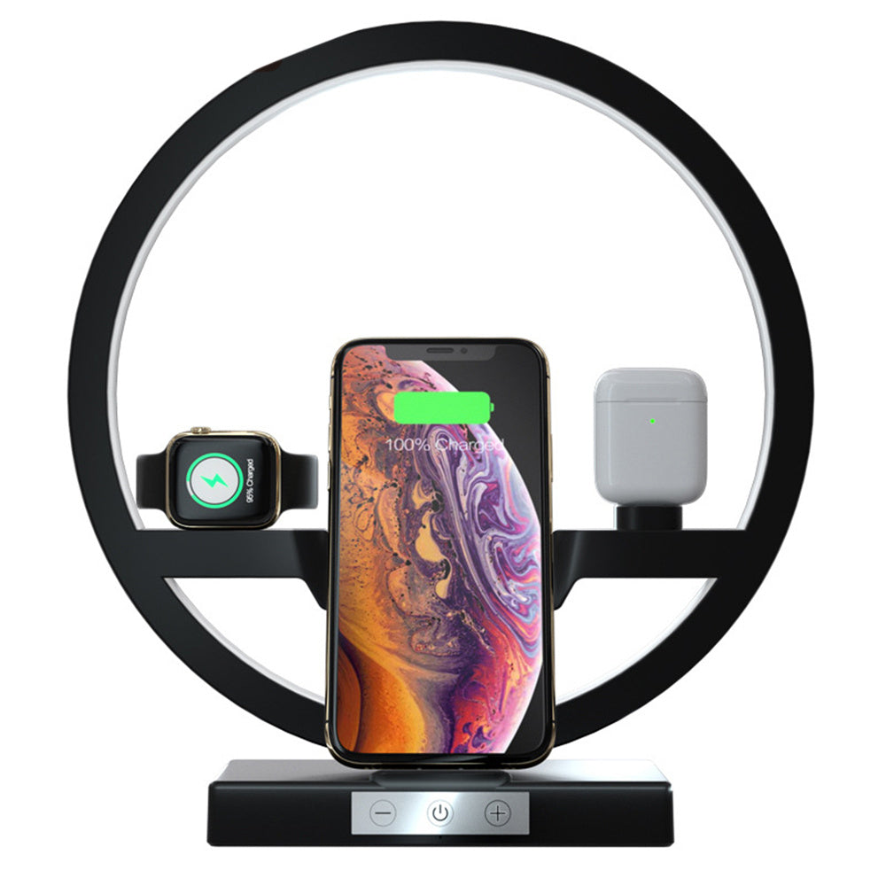 Wireless Charger Table Stand Lamp for Apple Watch Cell Phones Headphones