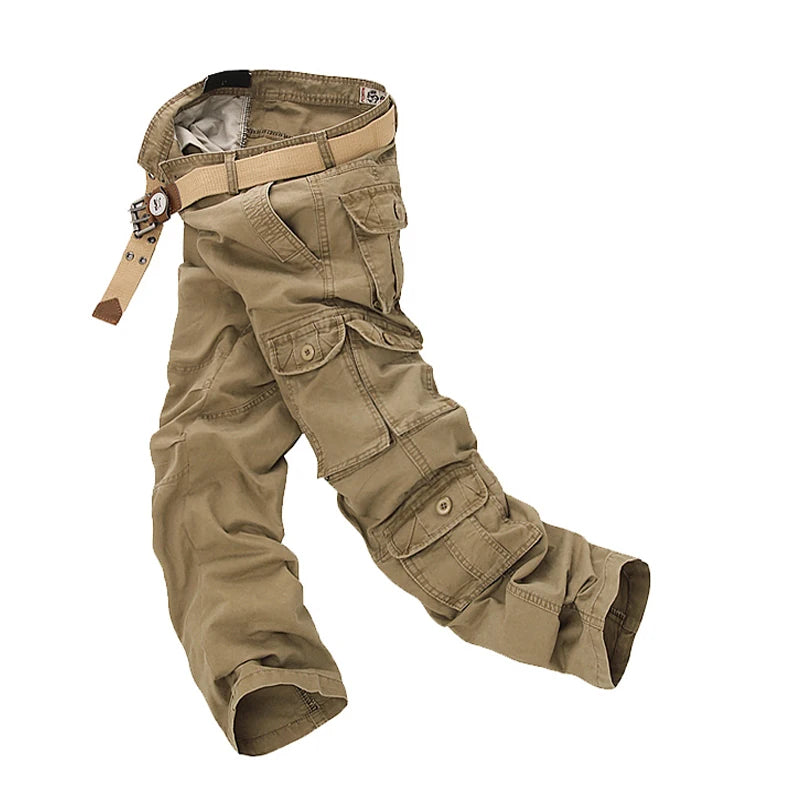 2023 Men Cargo Pants Loose Army Tactical Multi-pocket Trousers