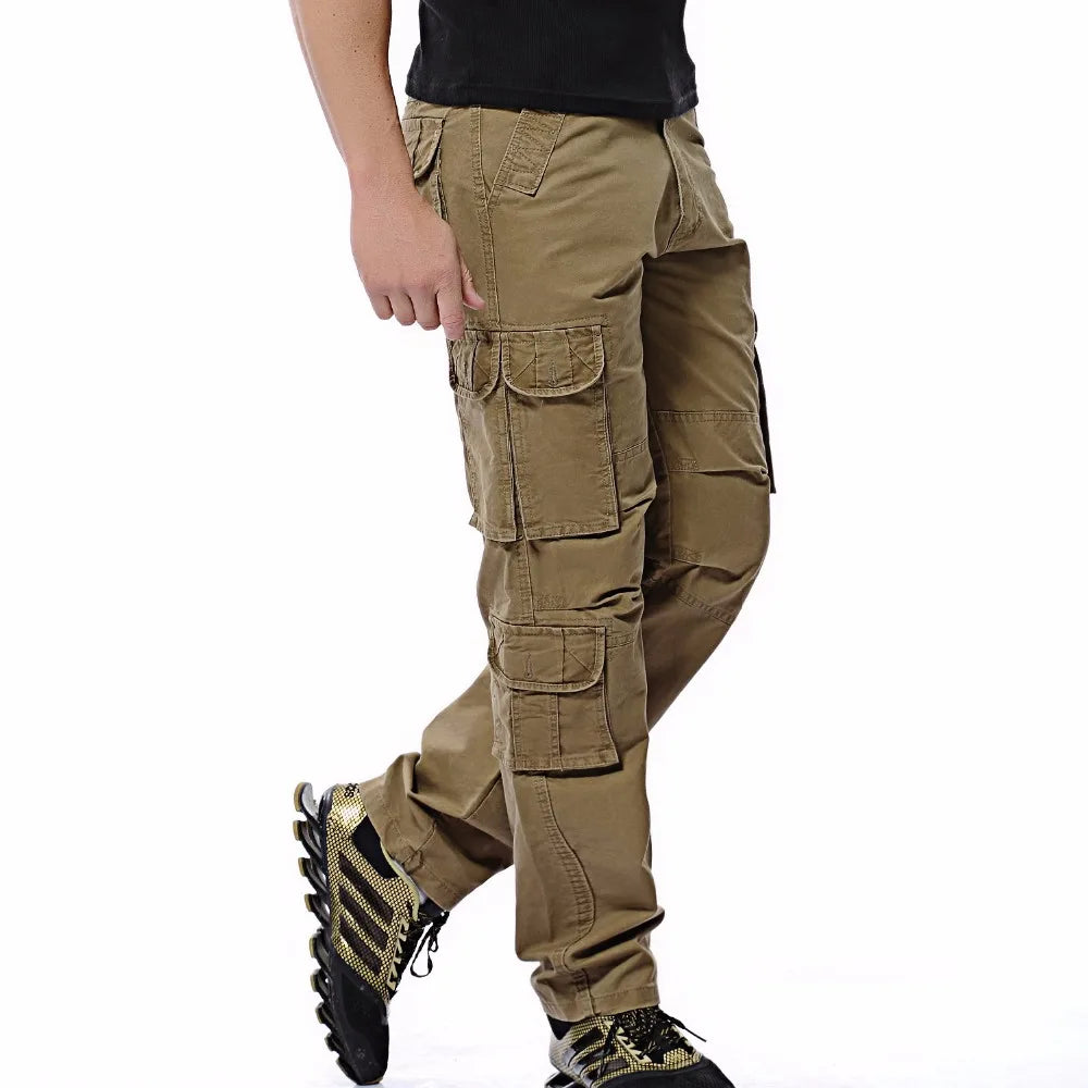 2023 Men Cargo Pants Loose Army Tactical Multi-pocket Trousers