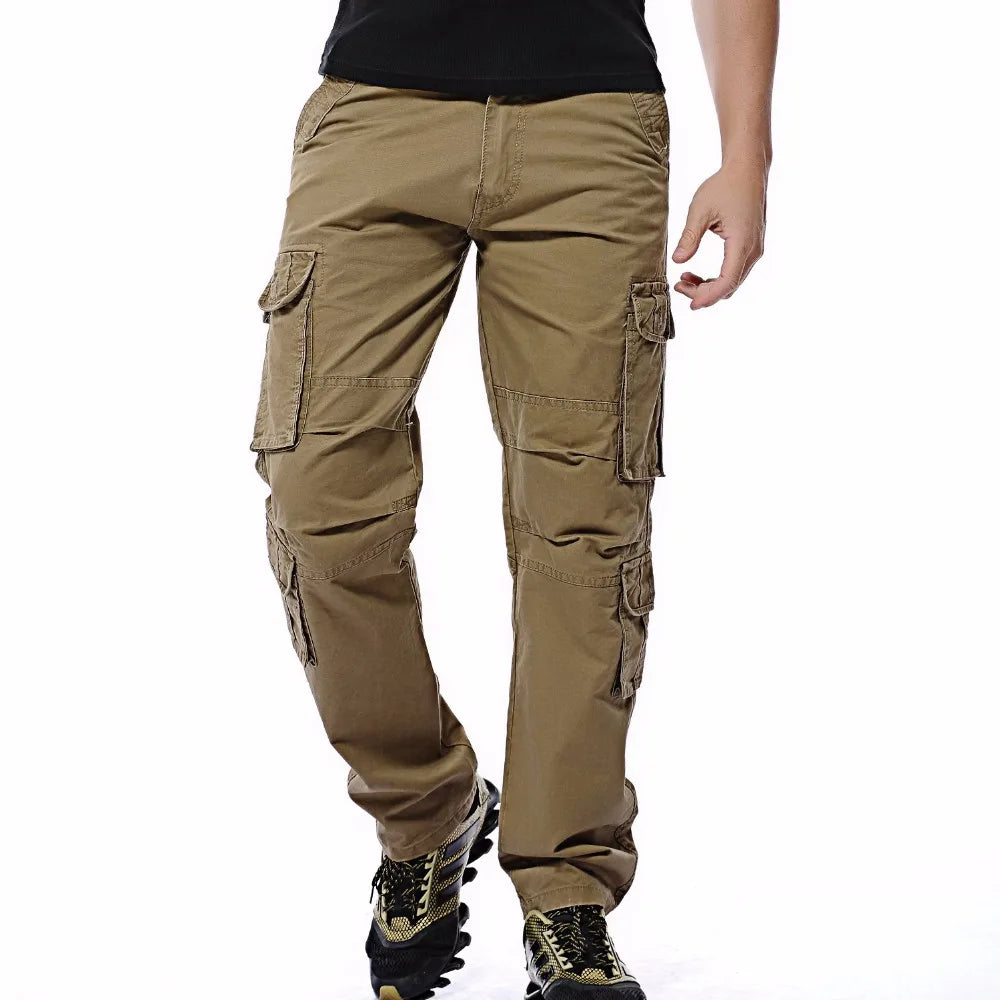 2023 Men Cargo Pants Loose Army Tactical Multi-pocket Trousers