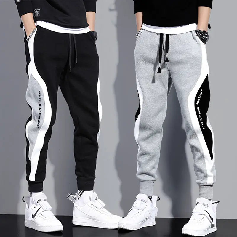 Men's Wide Loose Casual Pants with Elastic Rope Waistband