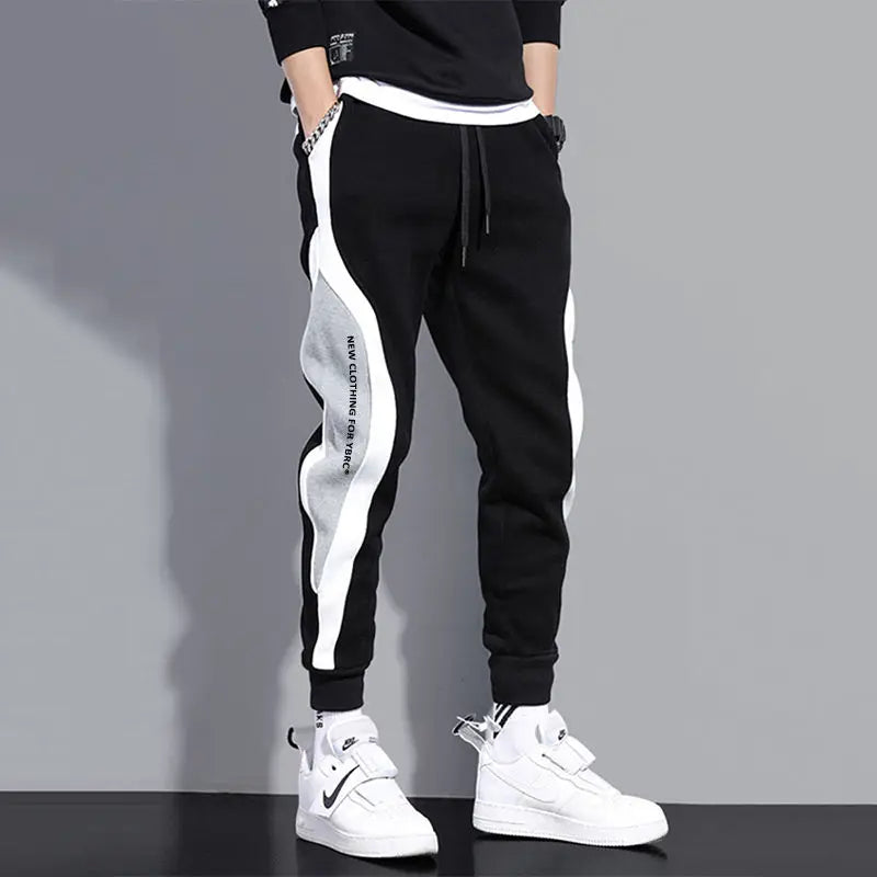 Men's Wide Loose Casual Pants with Elastic Rope Waistband