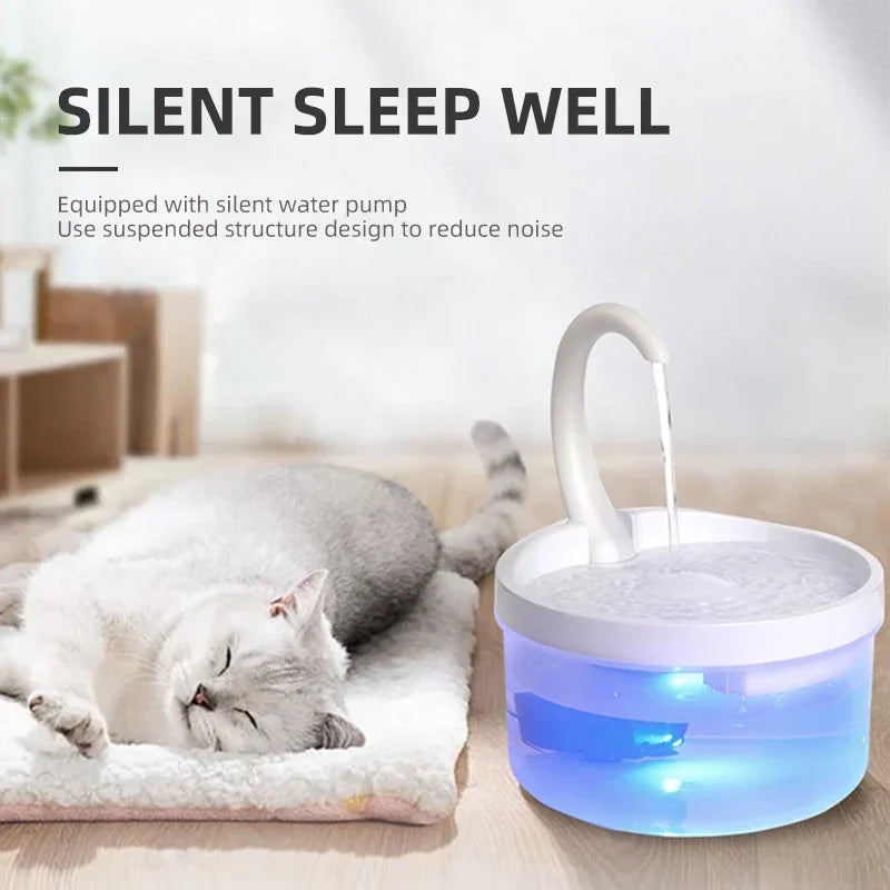 2L Automatic Swan Neck Cat Water Fountain USB LED