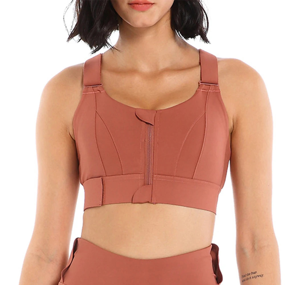 Shockproof Athletic Brassiere with Adjustable Straps