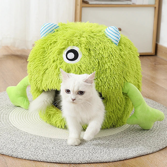 Plush Monster Pet Nest Winter Cat Bed