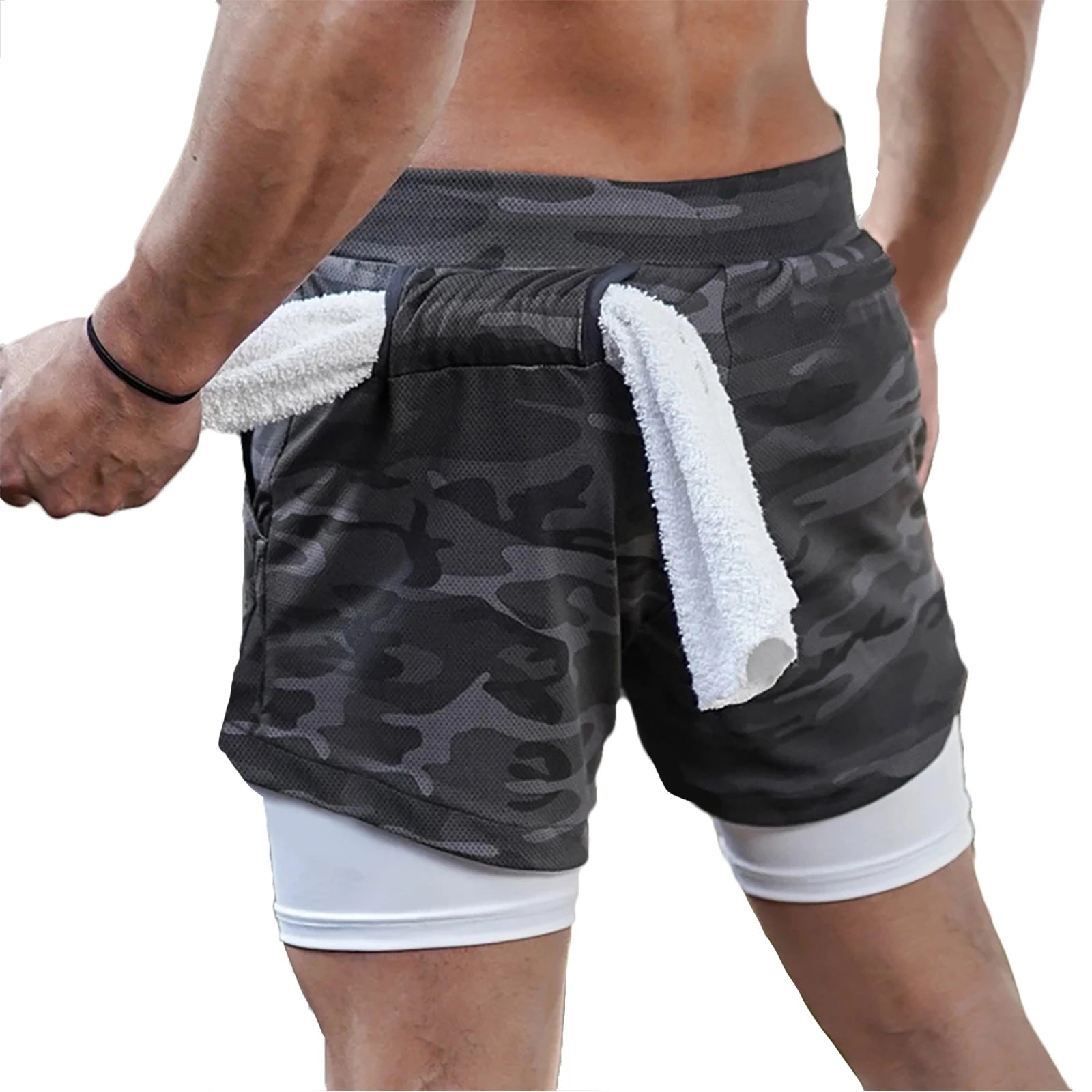 Men's 2-In-1 Double-deck Quick Dry Sport Shorts