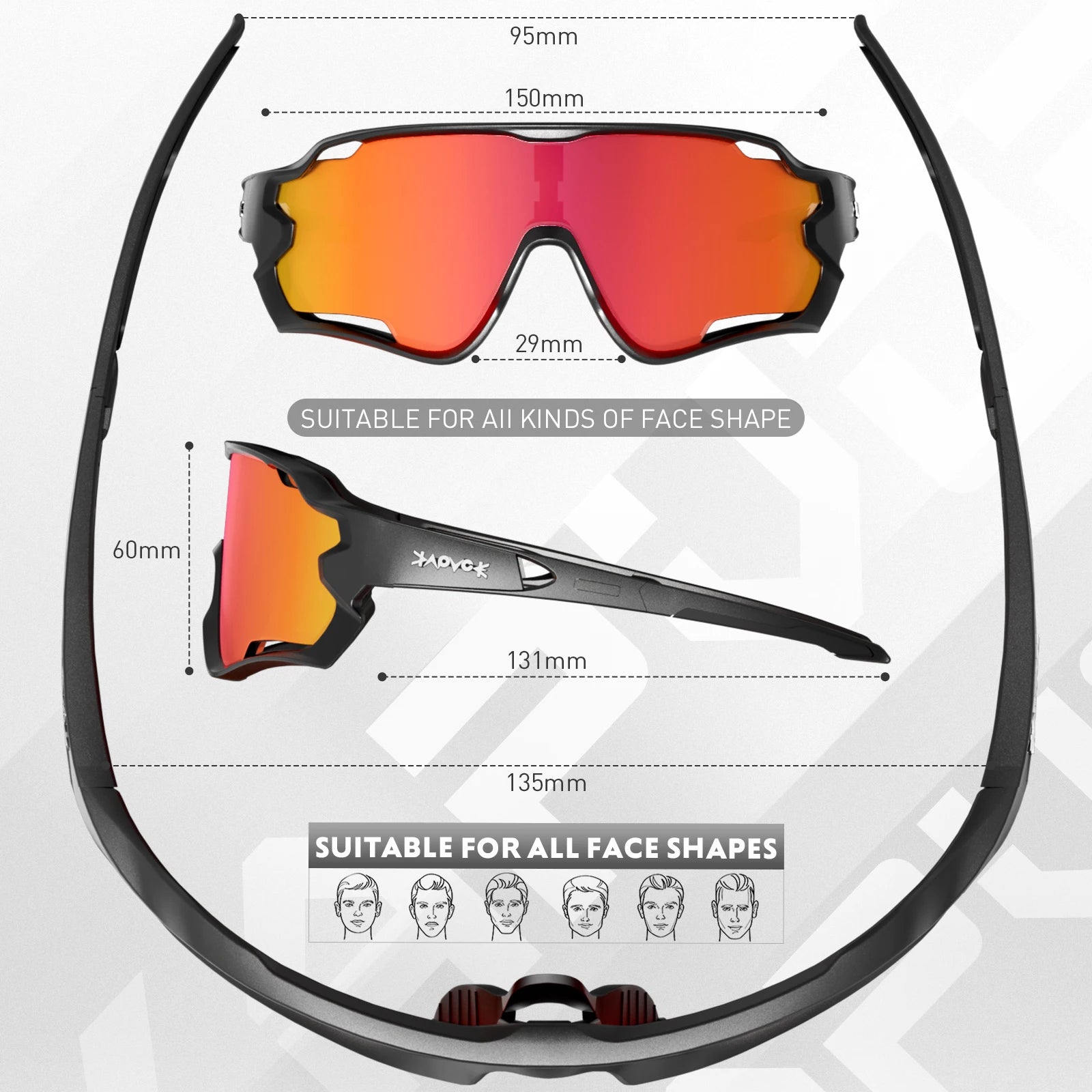 UV400 Cycling Sunglasses TR90 Frame