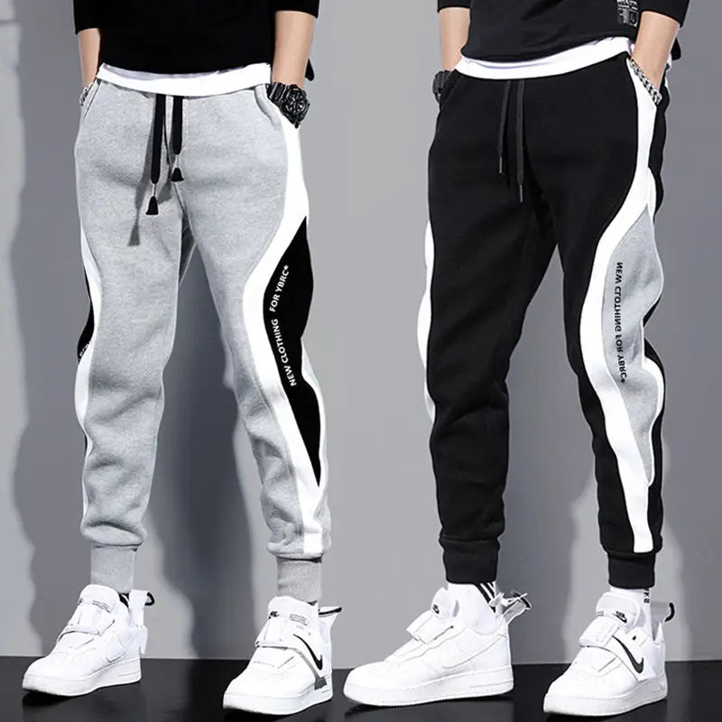 Men's Wide Loose Casual Pants with Elastic Rope Waistband