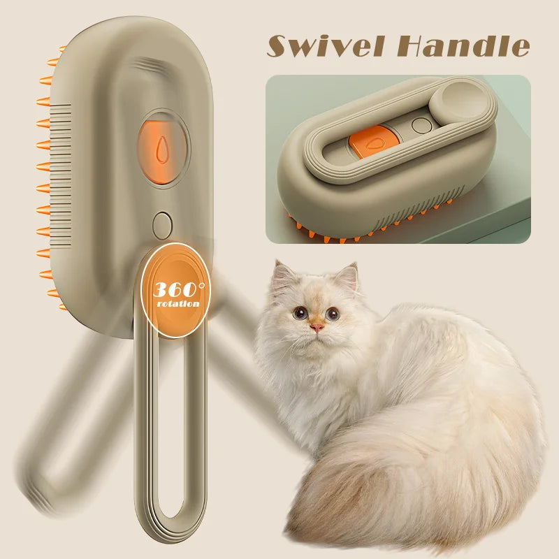 3-in-1 Pet Steam Brush for Cats and Dogs