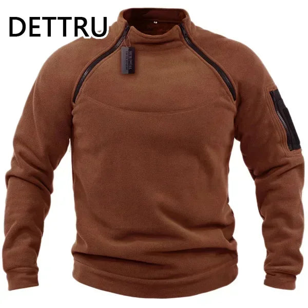 High Quality Men's Winter Fleece Zipper Pullover Sweatshirt