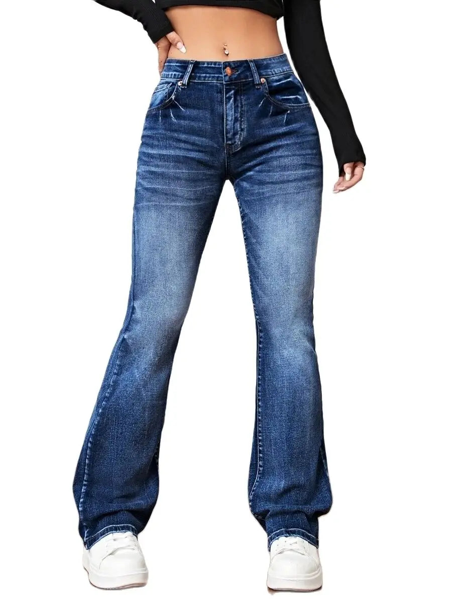 Fashion High Waist Boot Cut Stretch Denim Pants