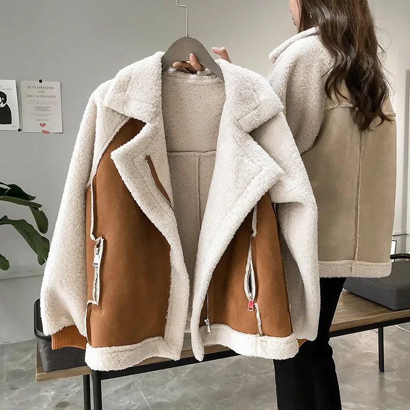 Women's Bomber Coat Thickened Winter Jacket