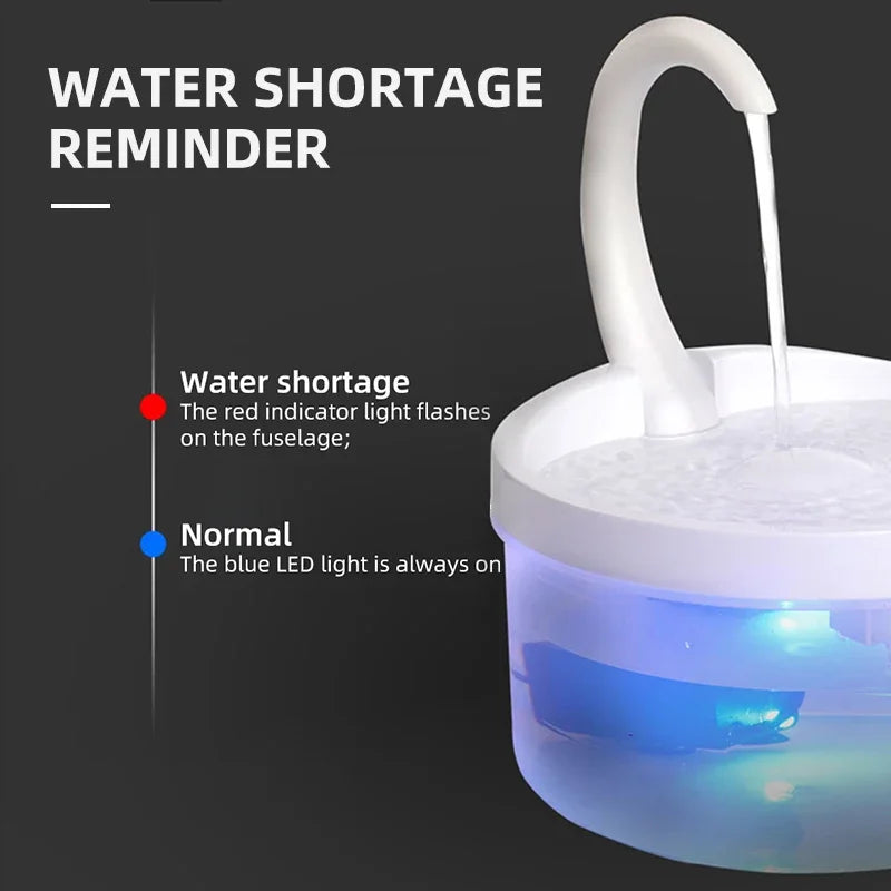 2L Automatic Swan Neck Cat Water Fountain USB LED