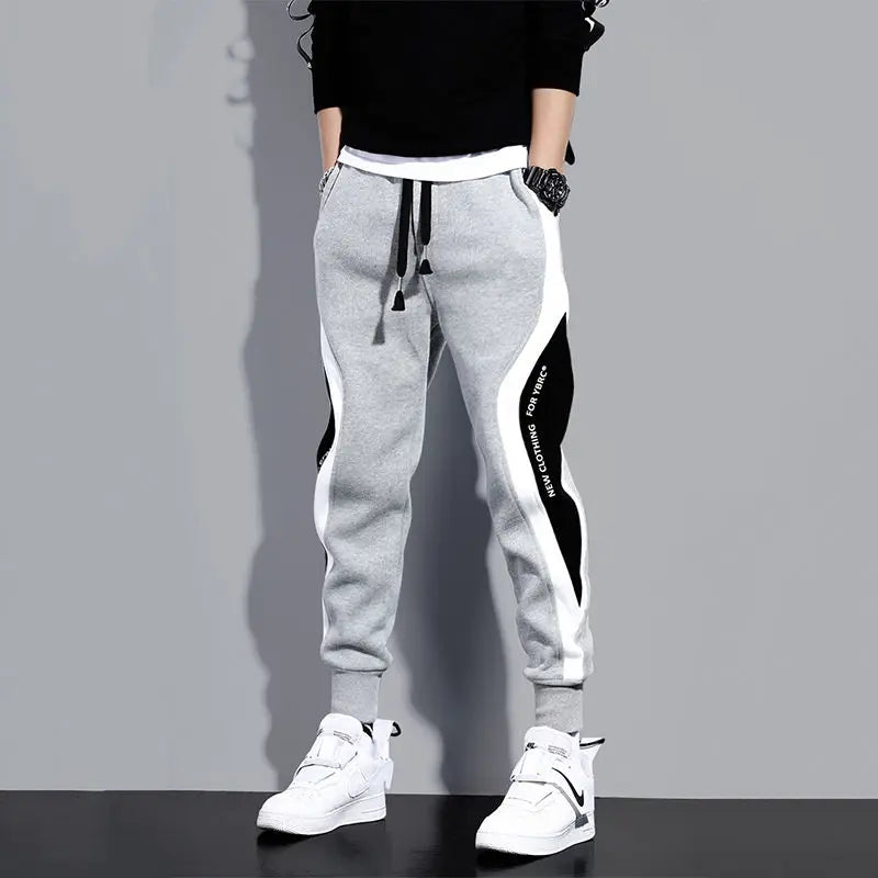 Men's Wide Loose Casual Pants with Elastic Rope Waistband