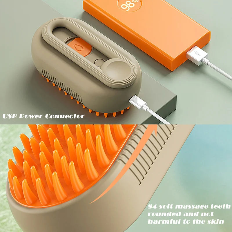 3-in-1 Pet Steam Brush for Cats and Dogs