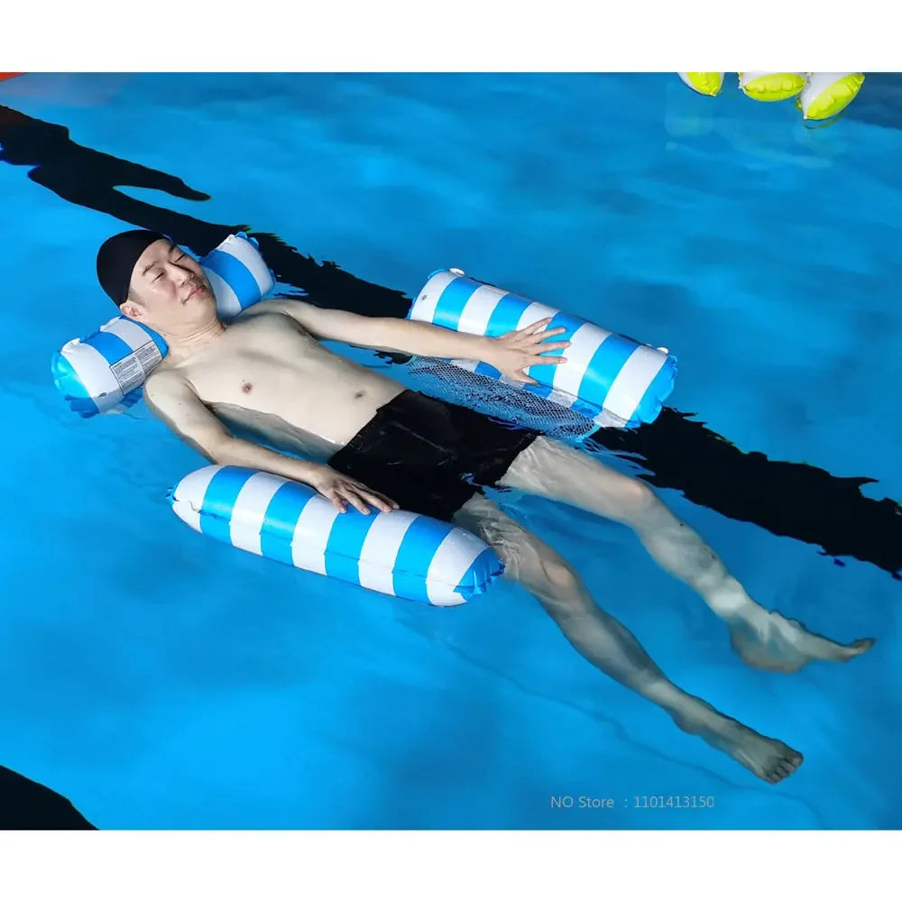 Inflatable Water Hammock Recliner for Pool Party Fun