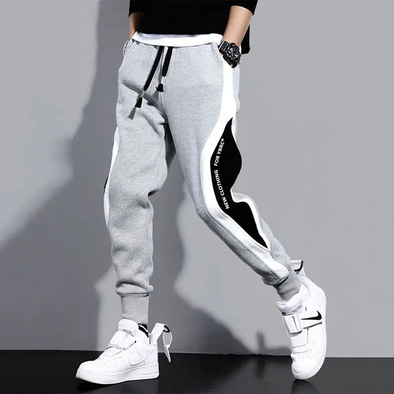 Men's Wide Loose Casual Pants with Elastic Rope Waistband