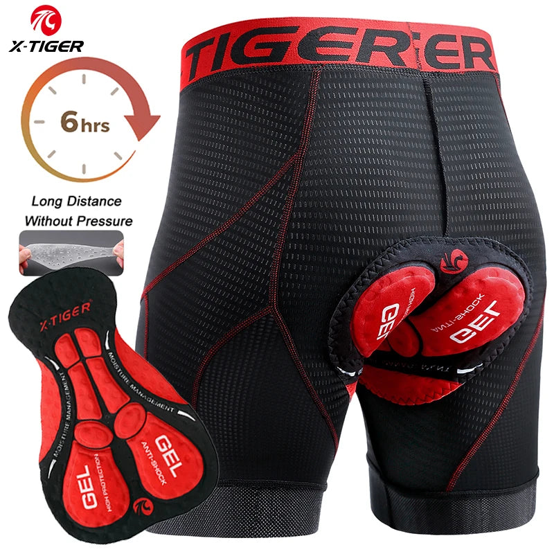 X-TIGER Men's Cycling Gel Pad Shockproof Shorts