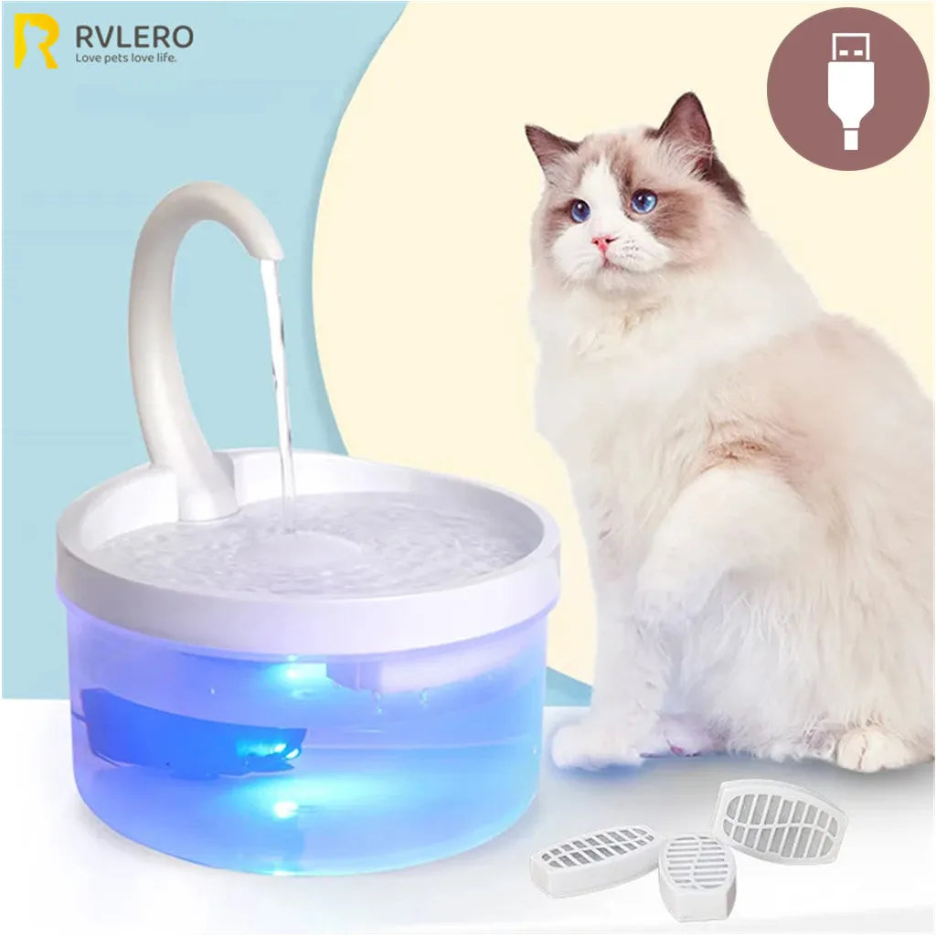 2L Automatic Swan Neck Cat Water Fountain USB LED