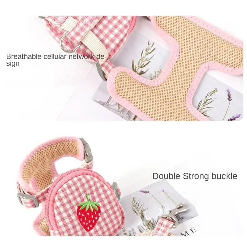 Cat Harness with Backpack & Chest Strap Set