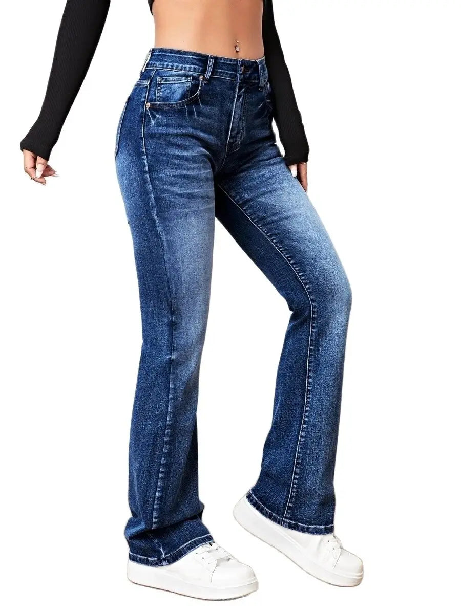 Fashion High Waist Boot Cut Stretch Denim Pants