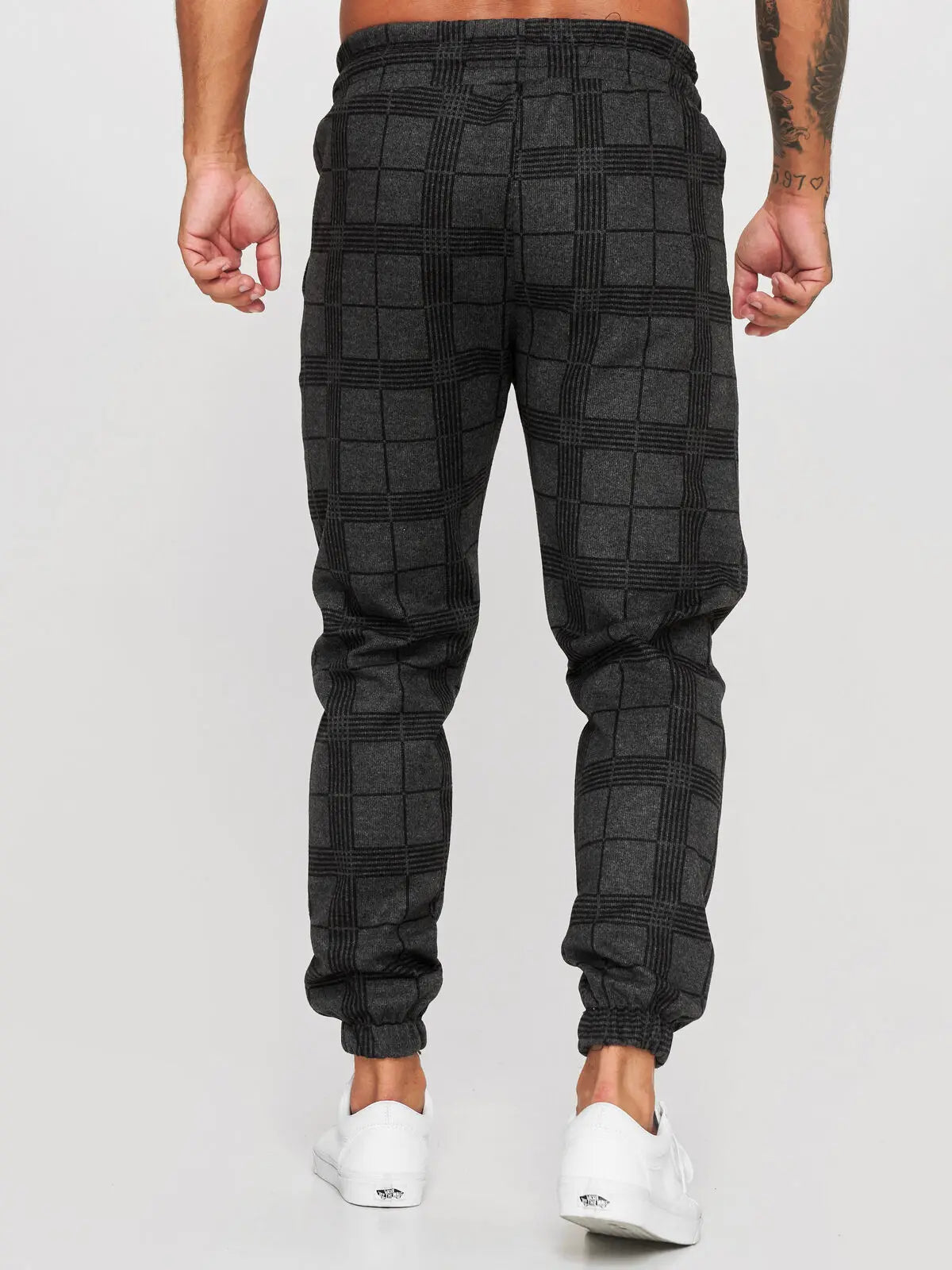 2021 Fashion Plaid Print Men's Slim Pants