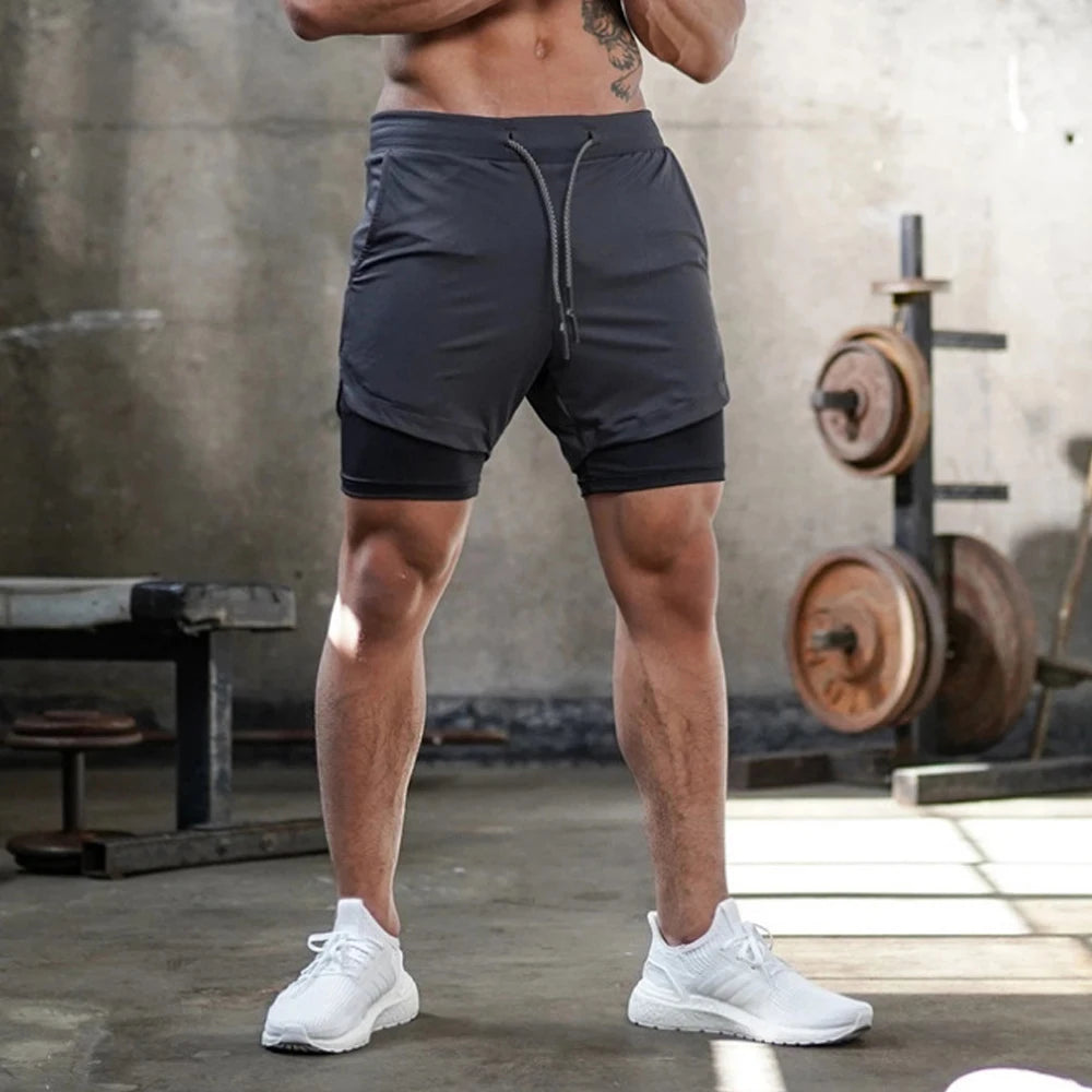 Men's 2-In-1 Double-deck Quick Dry Sport Shorts