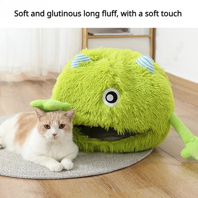 Plush Monster Pet Nest Winter Cat Bed