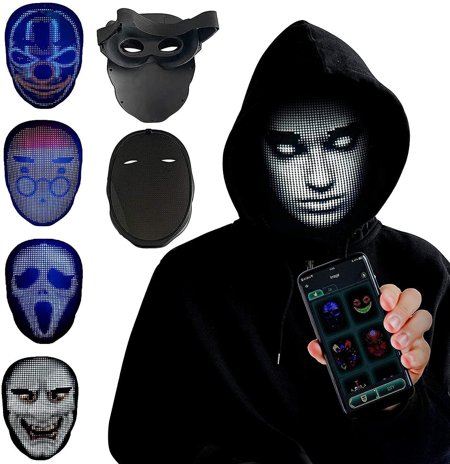 Halloween Luminous Full Color LED Face Masks