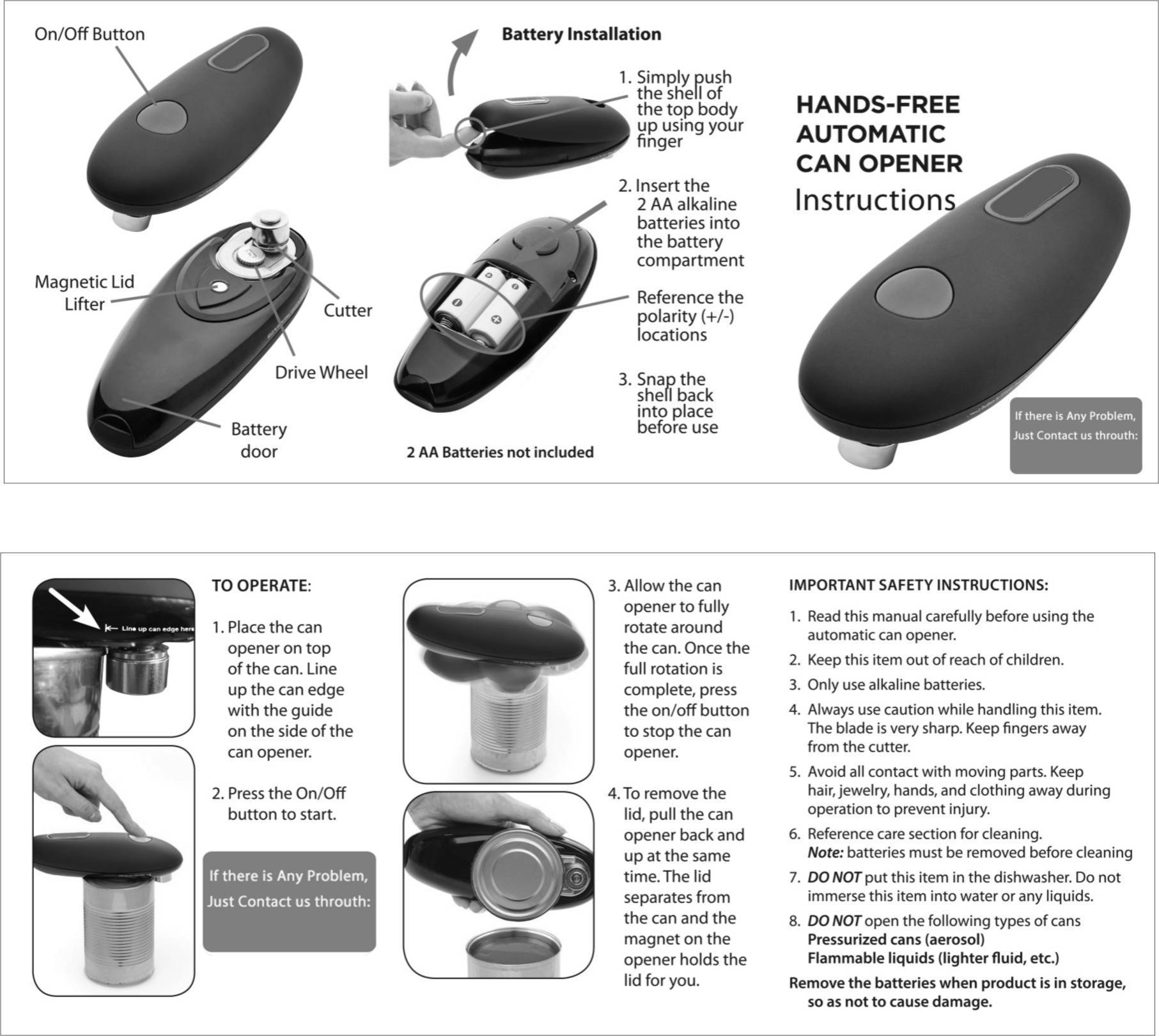 Electric Can Opener Automatic