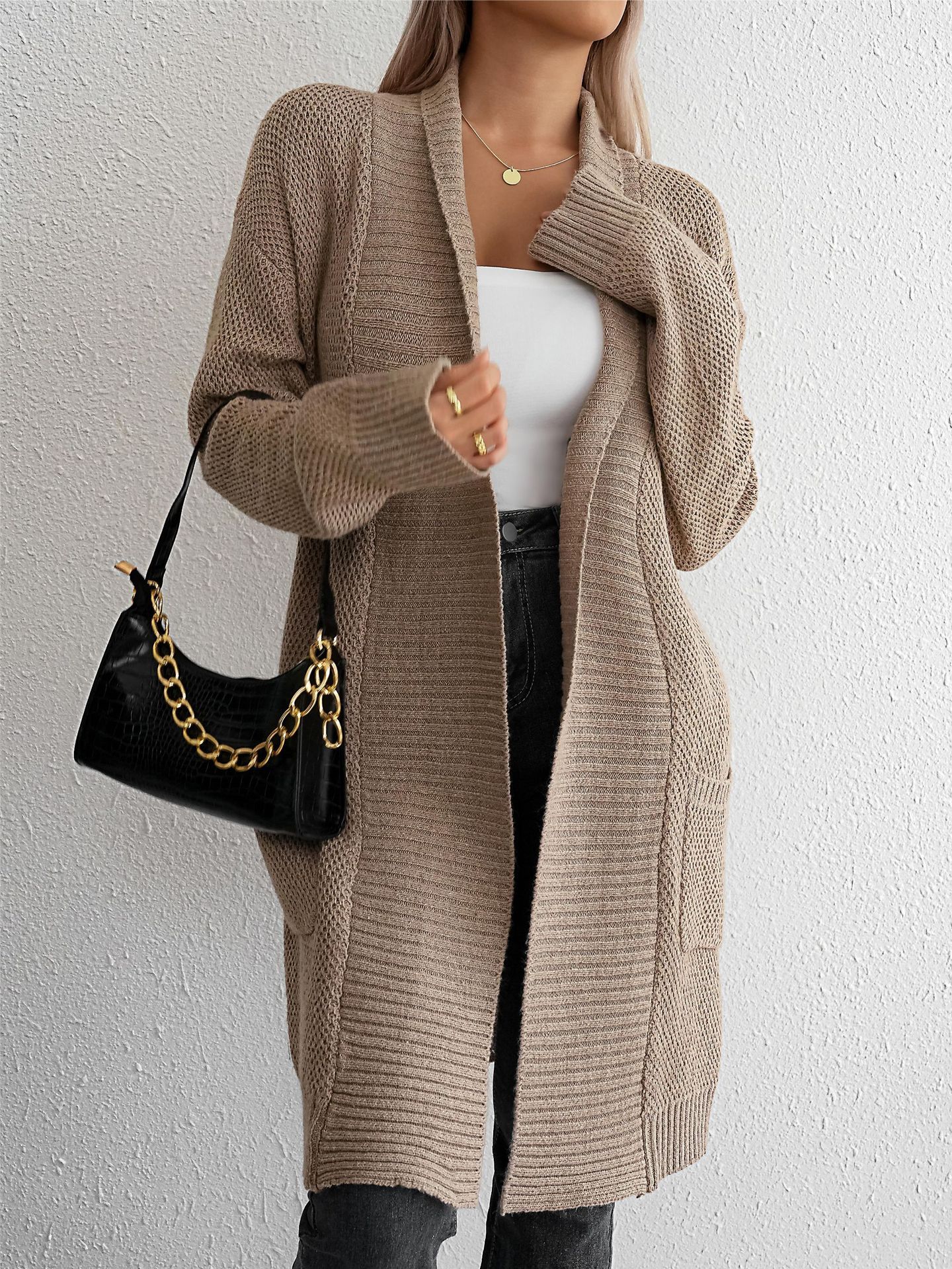 Lazy Sweater Loose Lapels Long Sleeve