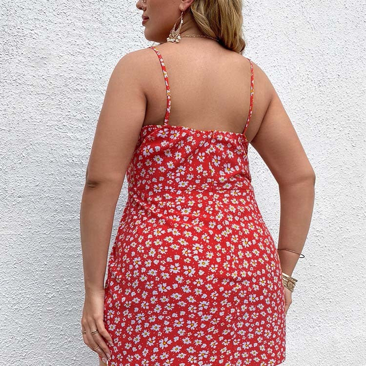 Plus Size Print Halter Dress