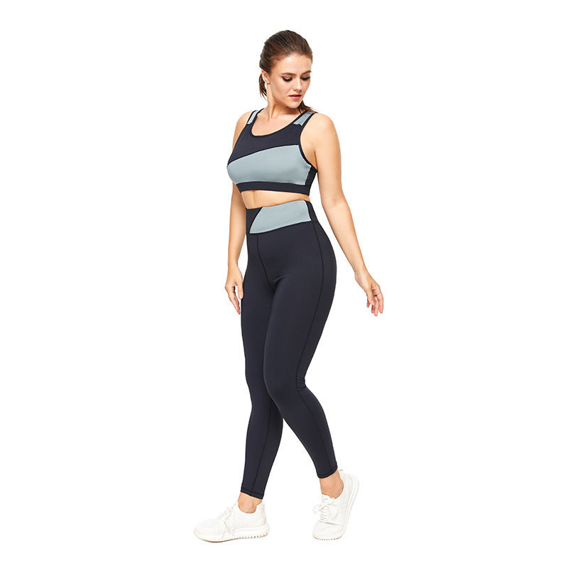 Plus Size Women's Stitching Sports Fitness Clothes